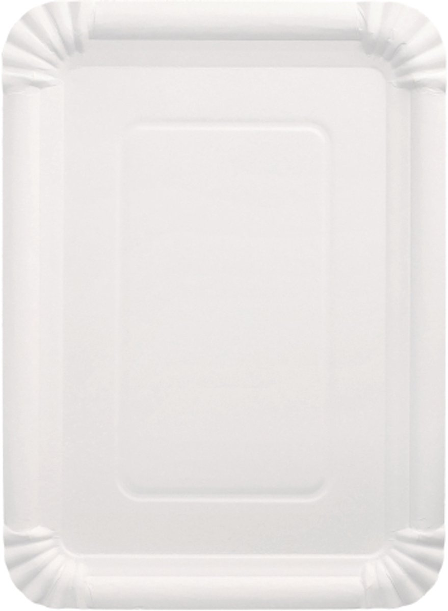 1x 250 Borden karton pure hoekig 215 cm x 29 cm wit
