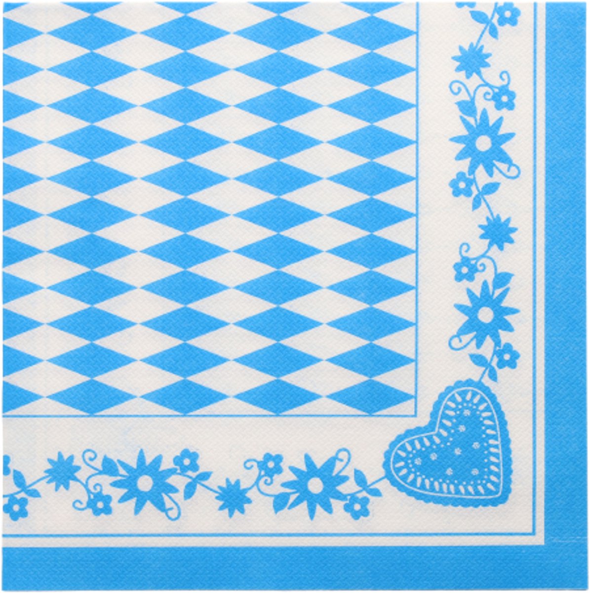 Servetten 1/4 vouw 40 cm x 40 cm "Beiers blauw" (50 stuks)