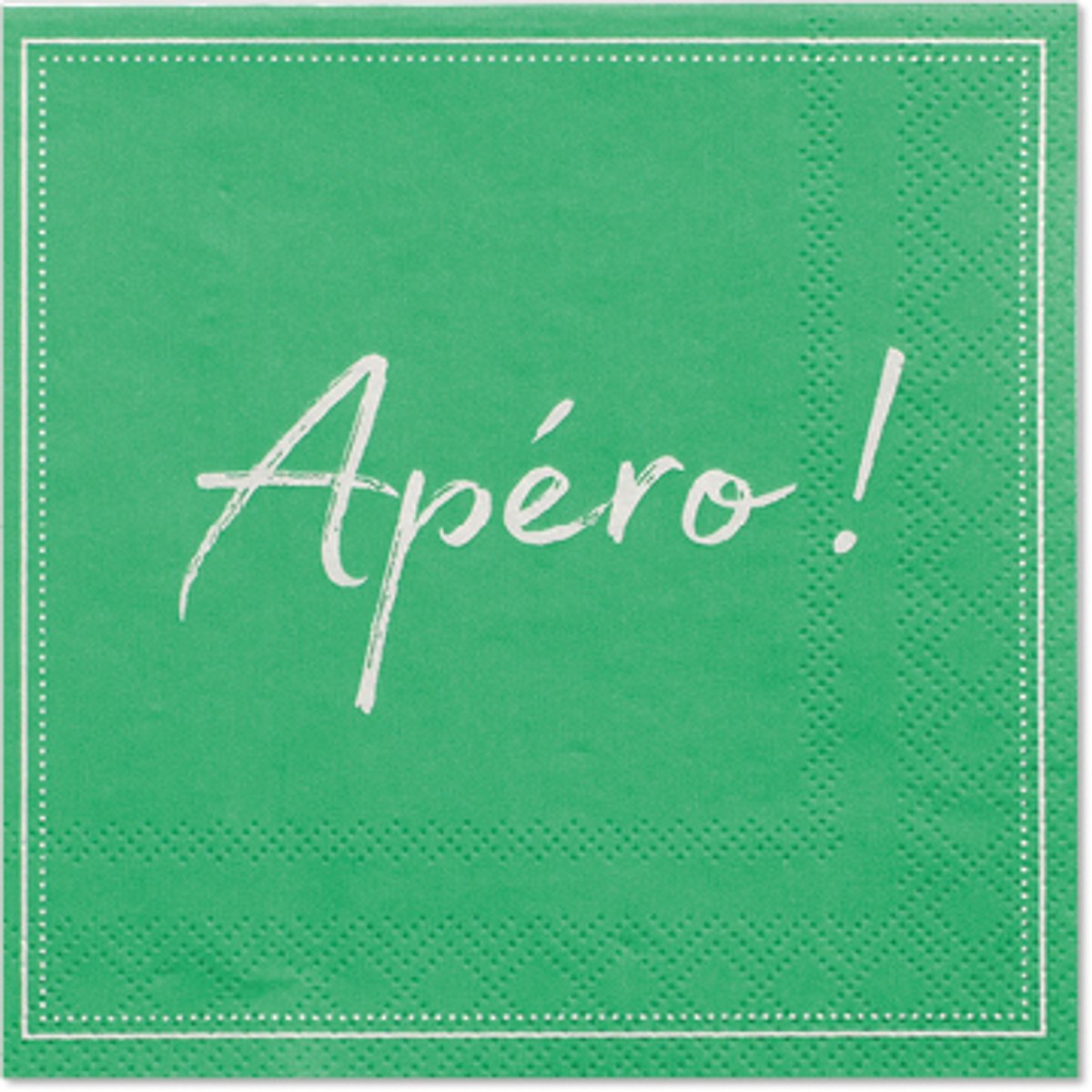 14x 20 Servetten 3-laags 1/4 vouw 25 cm x 25 cm groen Apero