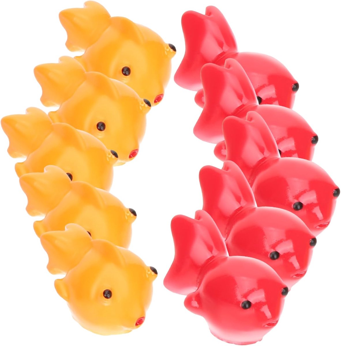 Miniatuur Gouden Vis Ornamenten - Levensechte Decoratie - Aquarium Taart Landschap - 20 Stuks Set - 2x1.3cm - Diverse Kleuren