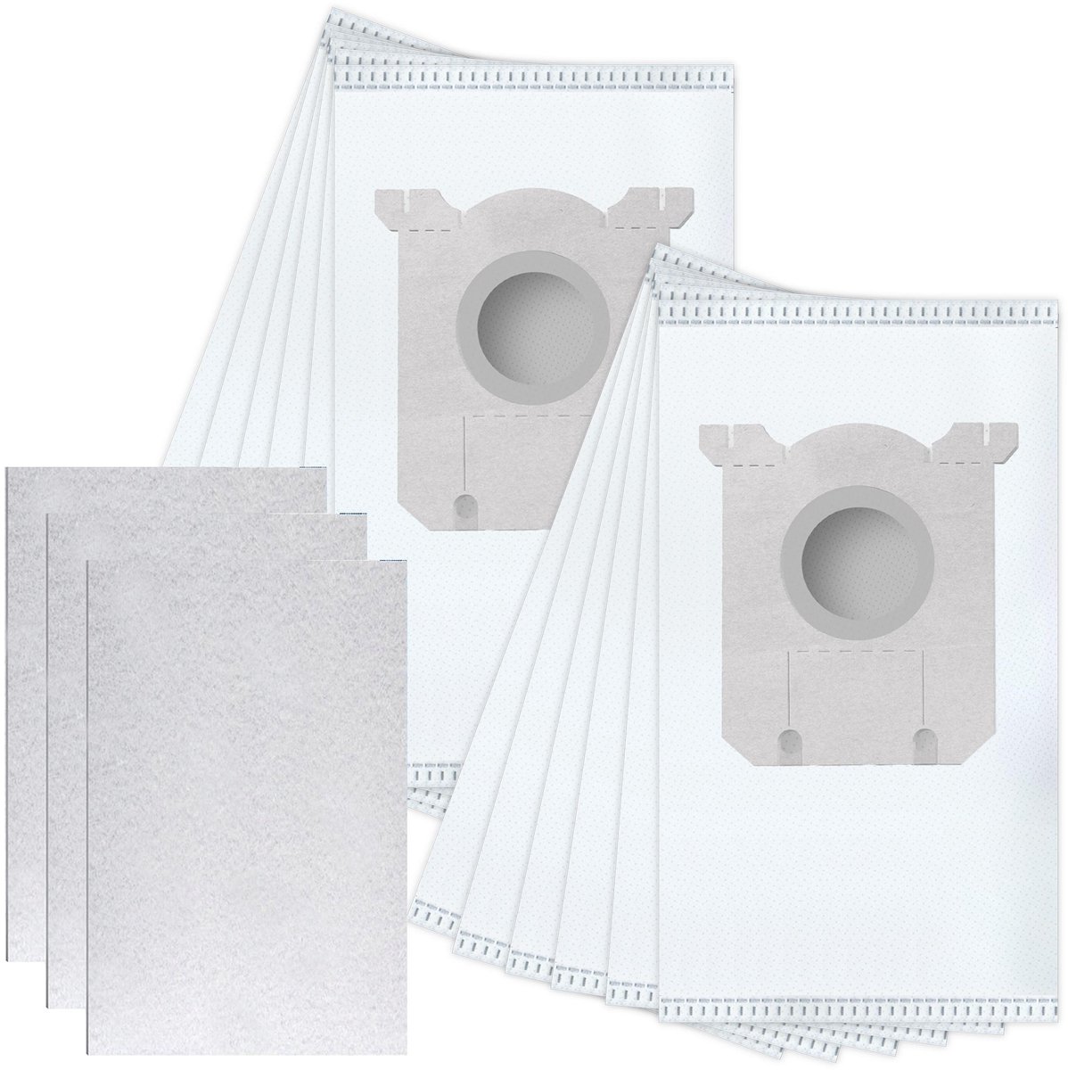 Sillar Set 12x Stofzuigerzak - microvezel - 3x Stofzuiger filter, universeel - vervangend - 3-laags filtersysteem - geschikt voor stofzuigers van AEG Electrolux Philips