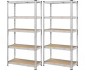 SONGMICS - Stellingkast - Opbergrek - Set van 2 - Max 875 kg - Verstelbare - Eenvoudige Montage