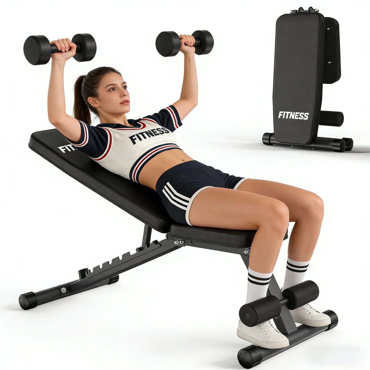 MettleMatic Fitnessbank - Verstelbare Halterbank - Halterbank tot 500KG -Inklapbare halterbank -multifunctionele training fitnessbank - Licht en robuust