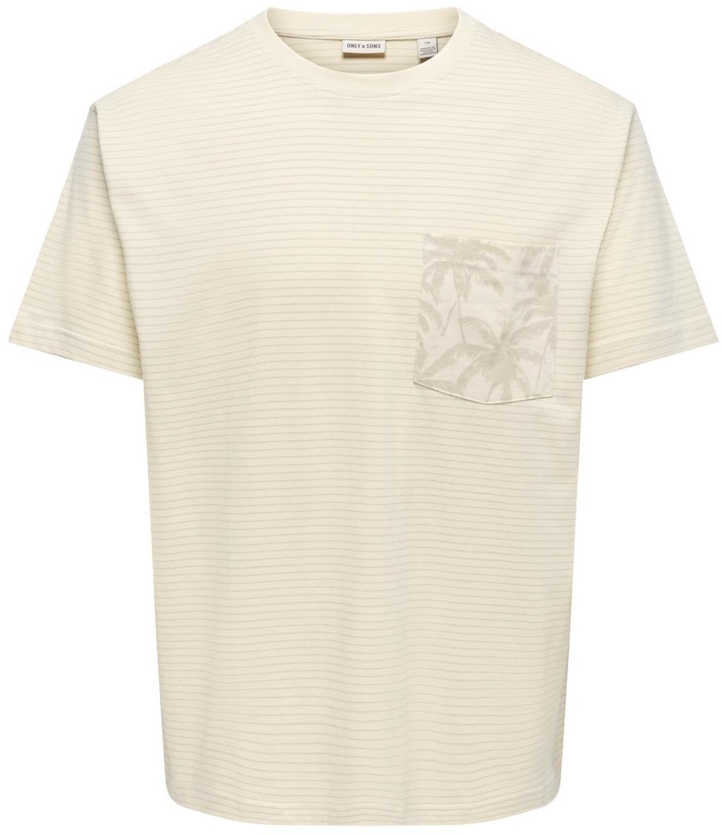 ONLY&SONS - ONSFRED STRIPE LIFE RLX LEAF SS PCKT TEE - Heren - T-shirts