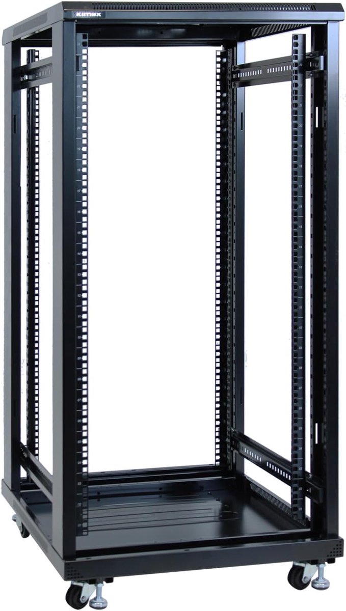 Server Rack - Open Frame Kast - Netwerk Installatie - Schokbestendig Ontwerp - 15U 600x600mm - Zwart