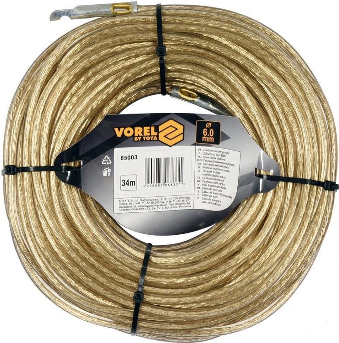 Vorel - Stalen Douanelijn - 6mm - 34m