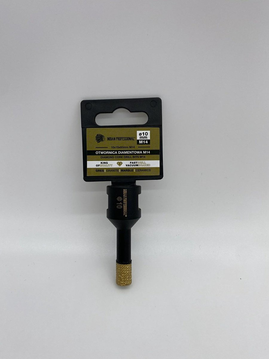 INDIAN PROFESSIONAL Serie - Diamantboorkroon - M14 10mm - Voor droog boren - Unieke diamantschaaf