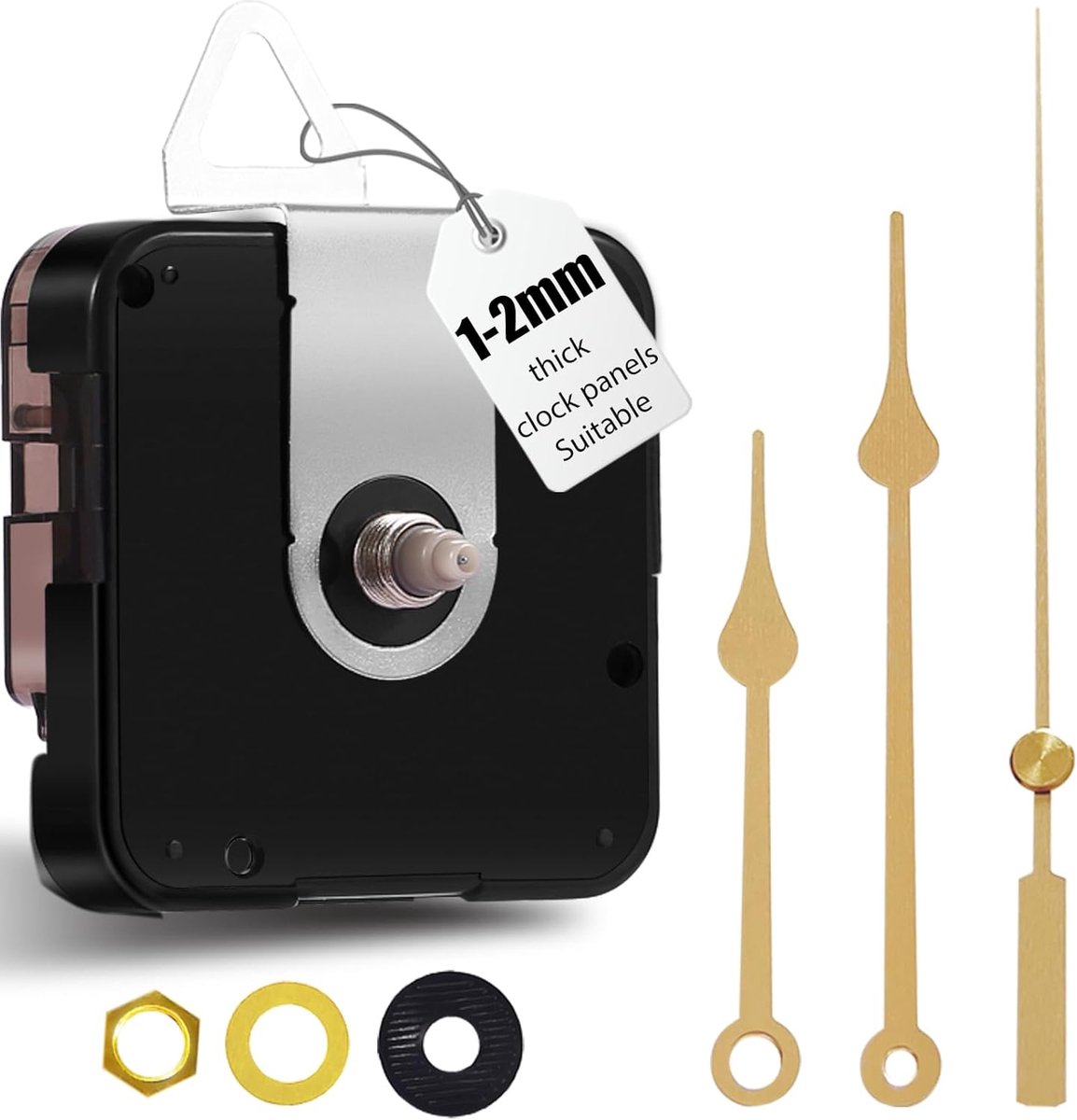 Klok Bewegingsset - Stil Mechanisme - Klok Reparatie - Voor Wijzerplaten 1-2mm - Aslengte 12.4mm