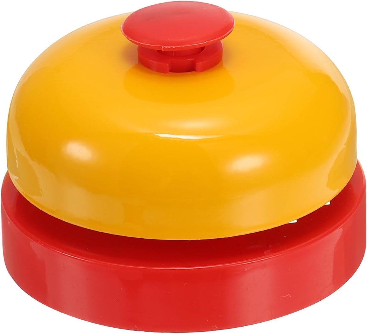Service Bel - Receptie Klok - Hulp Vragen - Helder Geluid - 6.3 cm Diameter - Rood Wit
