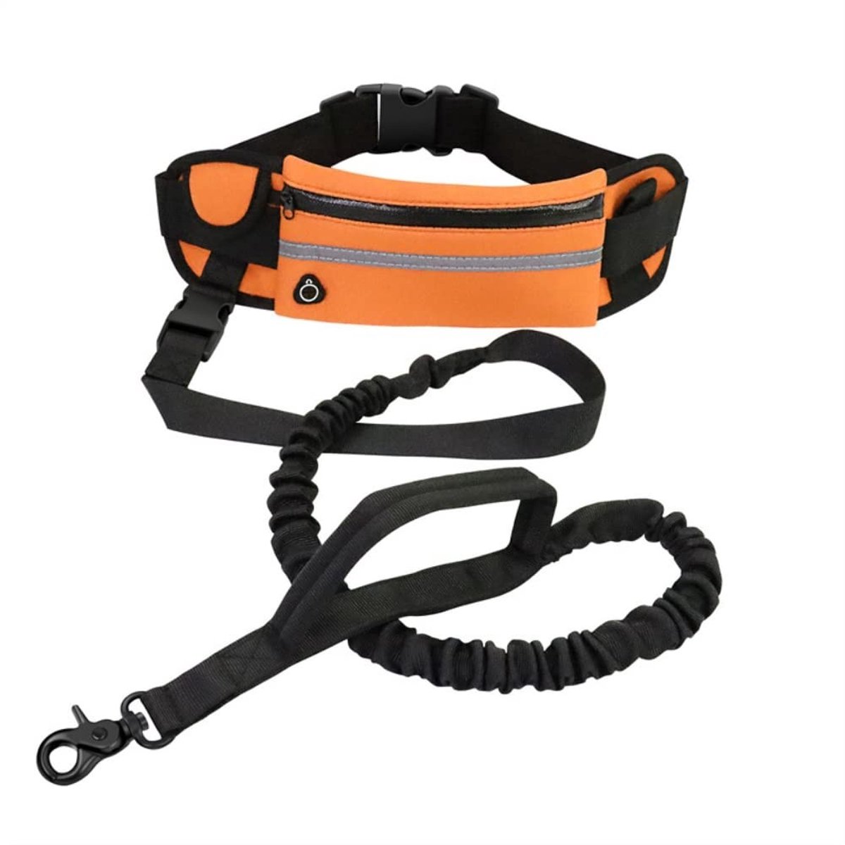 Allecto - Hondenhandsfree-leiband - Voor outdoor joggen - Reflecterende rits - Verstelbare heupgordel - Fanny pack voor hardlopen - Geschikt voor w...