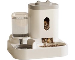 Automatische Honden & Katten Voeder- en Water Dispenser Set (All-in-One) – 2300ML Voedercontainer + 1000ML Watertank – Tot 10 Dagen Langdurige Automatische Voeding Voor Thuis/Weekendreizen – Stabiele Anti-Mors Basis & Doorzichtige Vensters (Grijs)