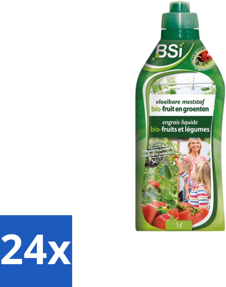 BSI – Bio Fruit & Groenten Meststof – Natuurlijke Groei & Opbrengst – 1 L - Voordeelverpakking - 24 stuks