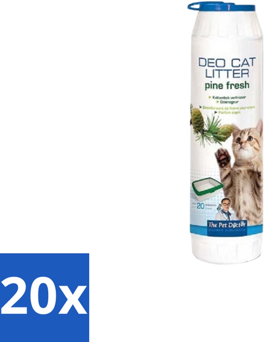 The Pet Doctor – Kattenbak Verfrisser – Deo - Cat Litter Pine Fresh – 750 g - Bulkverpakking - 20 stuks