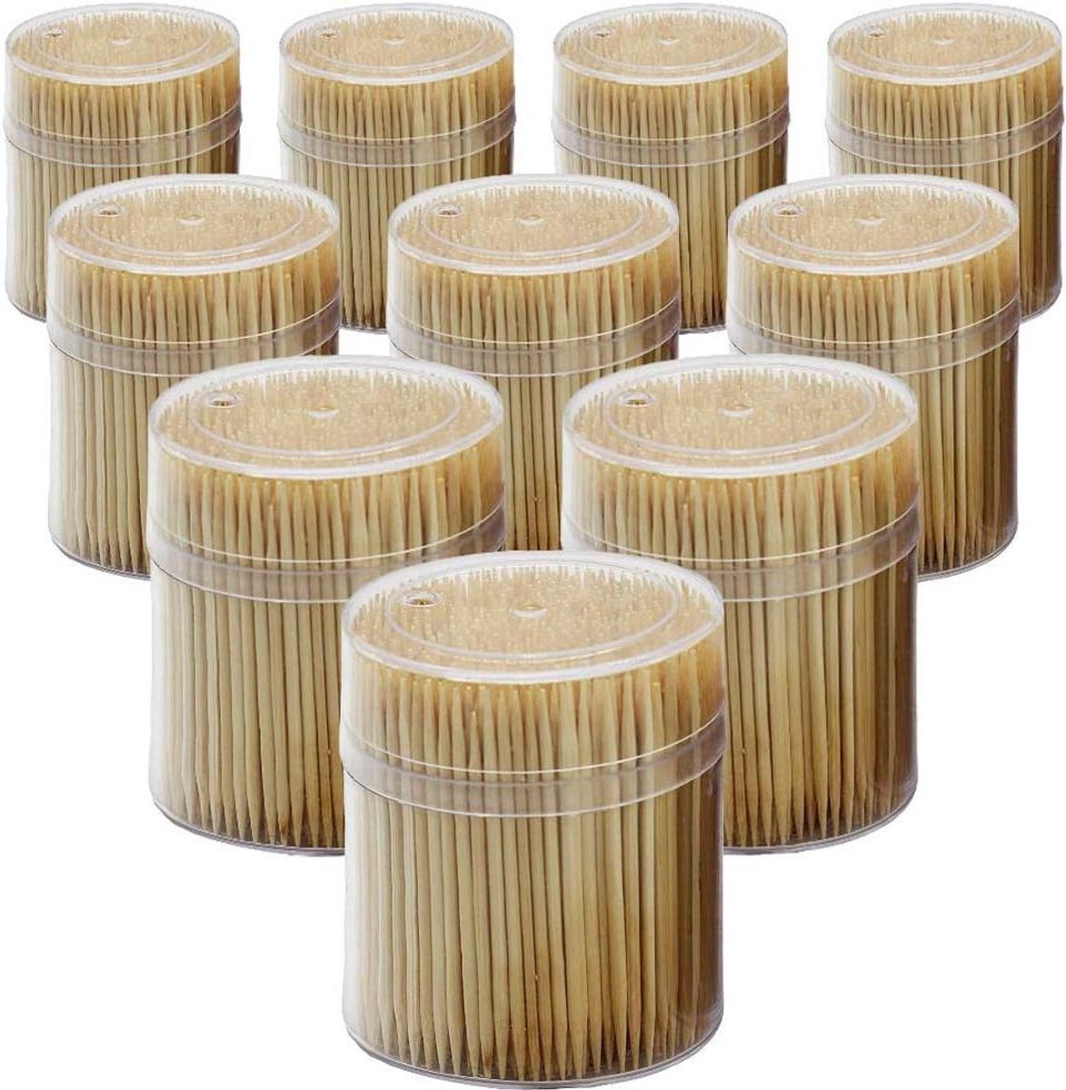 Bamboe Houten Tandenstokers - Houten Prikkers - Feest & Keuken - Dubbelzijdig Ontwerp - 5000 Stuks