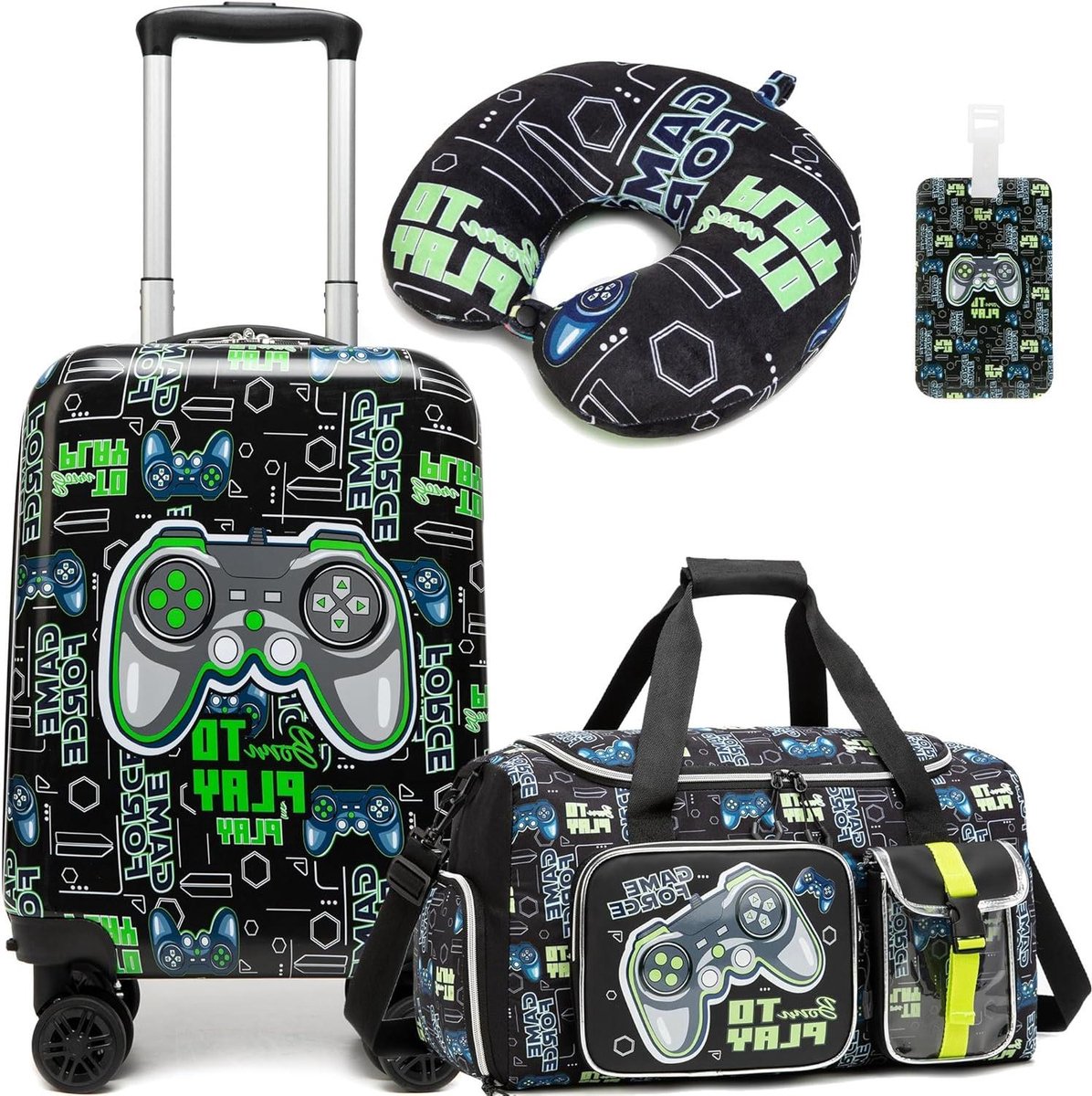 Kinderkoffer Set - Reiskoffer Kinderen - Vakantie Reizen - 3-Delig Inclusief Kussen - 41 x 30 x 10 cm