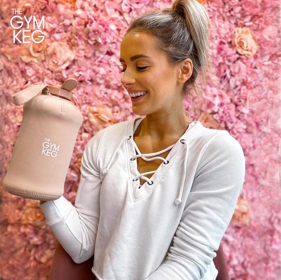 The Gym Keg Waterfles 2,2 Liter - Sportfles met Beschermhoes & Handvat - BPA-vrij - Voor Fitness, Workout & Yoga - Nude — afbeelding 3