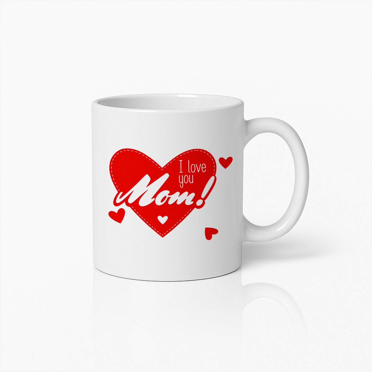I Love You Mom Mok - Hartjes Design - Moederdag Cadeau - Keramische Koffiebeker