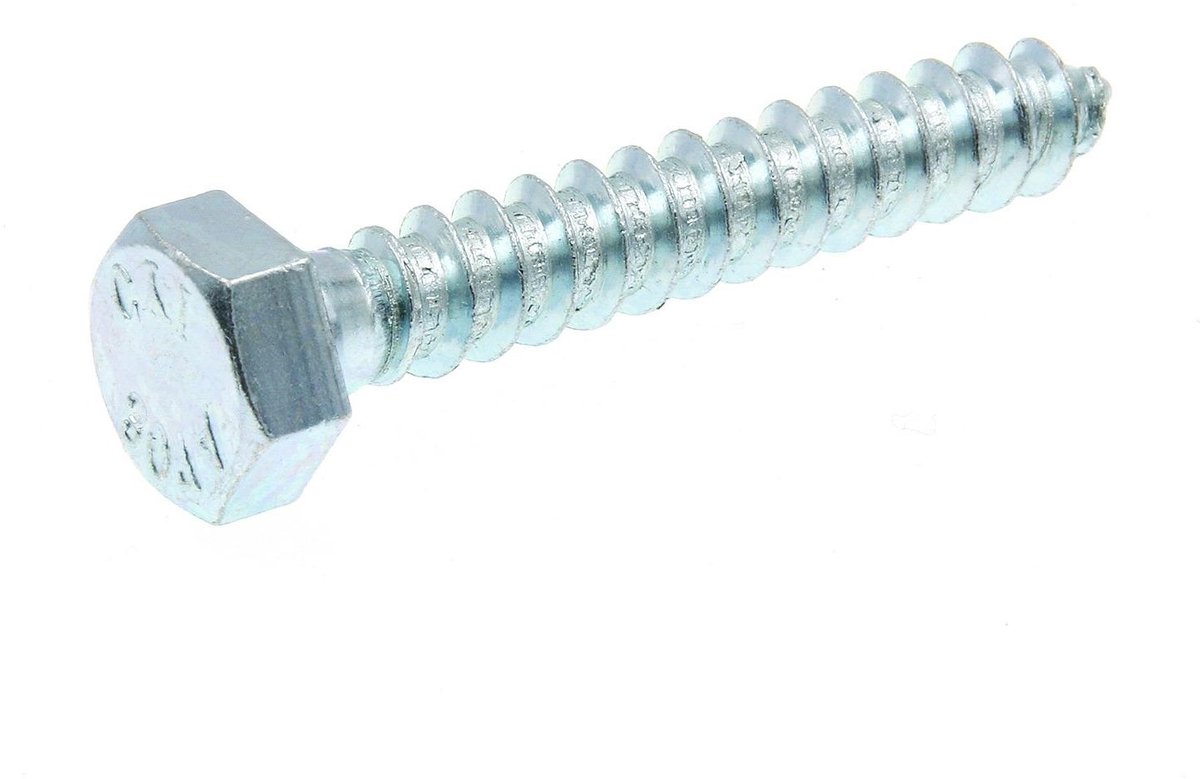 Lag Schroeven - Houtschroeven - Bouwprojecten - Zink Verzinkt - 5/406 x 51 cm - Zilver