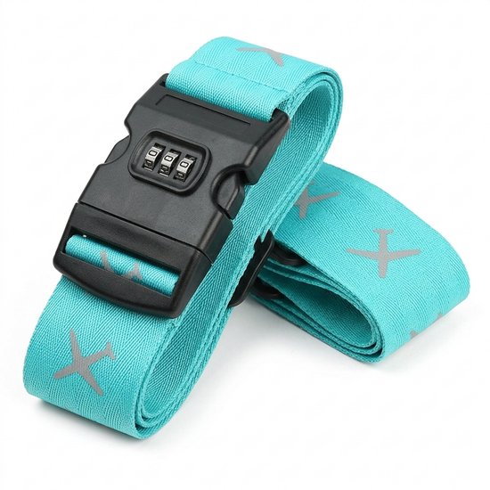 Roegaarden kofferriem met cijferslot – blauw – 2 stuks