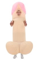 KIMU® Opblaas Kostuum Piemelpak - Opblaasbaar Penis Pak - Penispak Mascotte Opblaaspak - Opblaasbare Piemel Volwassenen Dames Heren Halloween