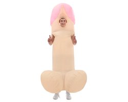KIMU® Opblaas Kostuum Piemelpak - Opblaasbaar Penis Pak - Penispak Mascotte Opblaaspak - Opblaasbare Piemel Volwassenen Dames Heren Halloween