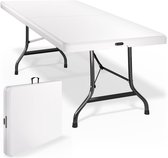Casaria Tuintafel Opvouwbaar – met Draaggreep 220x70 cm – Wit