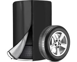 Bandenhoes - hoes voor autobanden - Met ritssluiting - Met trekkoord - Voor 4 banden - 85x120cm - 420D - Waterdicht - Zonwerend - Stofdicht - Autobandentas - Zomerbandenhoes - Voor de Opslag van Winterbanden en Zomerbanden - 1 Zwart