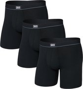 SAXX Heren Boxershort Essential Cotton - Boxer met BallPark Pouch® - Ademend & Geurbestendigd Ondergoed - Zwart - M