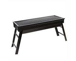 Opvouwbare Houtskool BBQ Grill – Draagbare RVS Camping Barbecue met Inklapbare Poten – Compacte Grill voor Buiten & Reizen