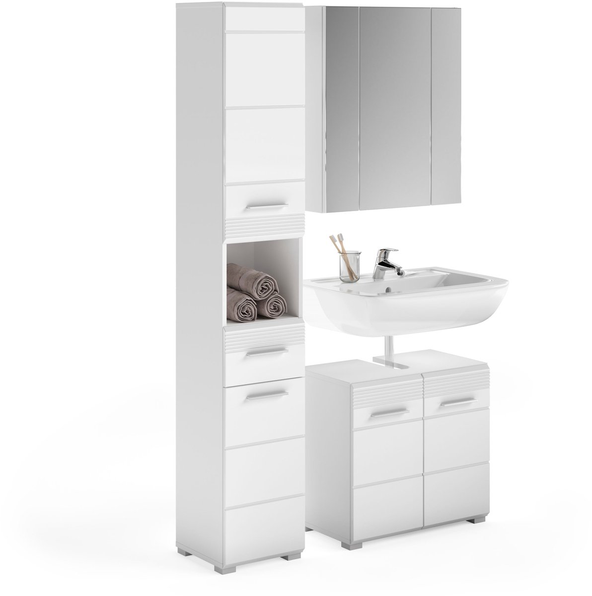 xonox.home badkamermeubel Linus wit imitatie 105x182x34 cm