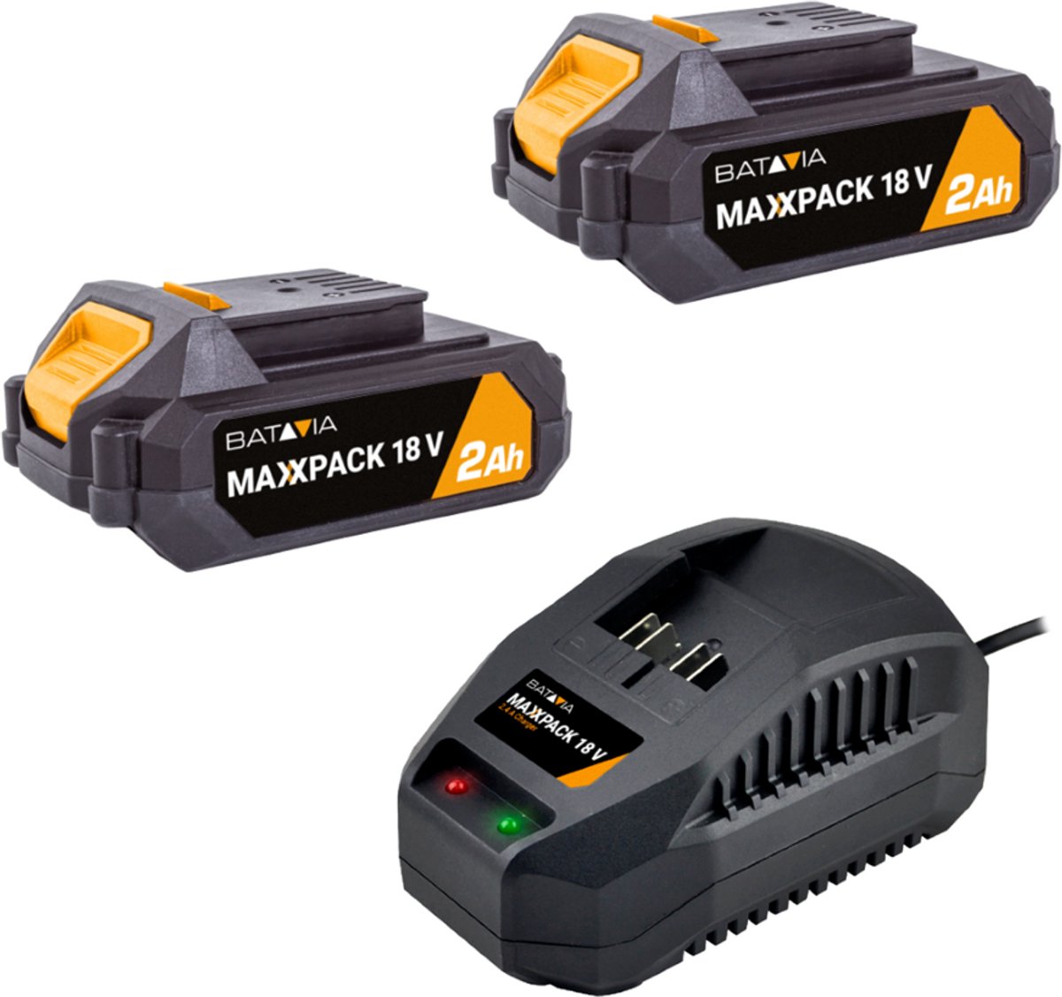 Batavia 18V Mobiliteitspakket - 2x 2.0Ah Accu's + 2.4A Oplader