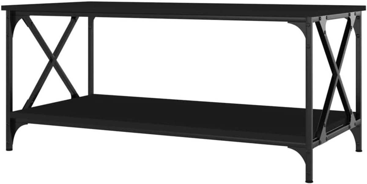 Salontafel - Bijzettafel Koffietafel - Woonkamer Meubilair - Stabiel Ijzeren Frame - 100x50x45 cm - Zwart