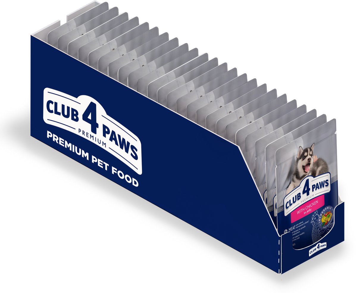 CLUB 4 PAWS Puppy Natvoer Kip in gelei 24x100g