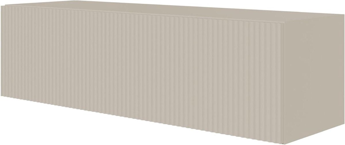 Hangend tv-lowboard - Tv-meubel - Opbergen media - Elegante voorkant reliëf - 100 cm breed - Mat grijs