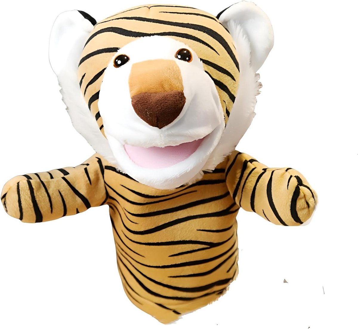 Handpoppen Dier - Pluche Poppen - Verhalen Vertellen - Werkende Mond - 25cm - Tijger