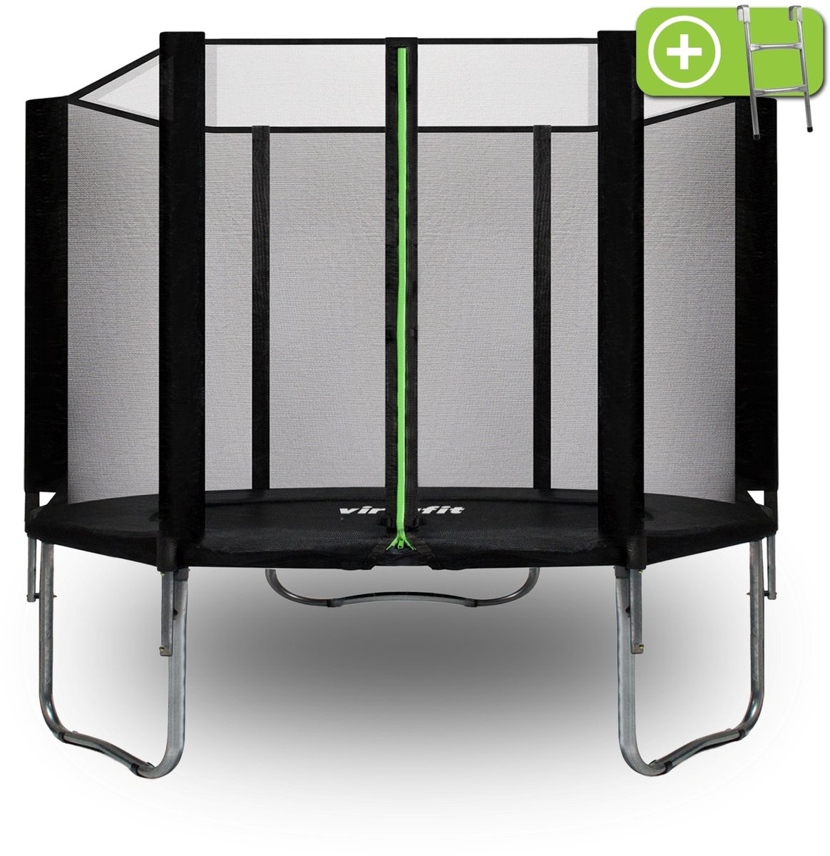 Bol.com VirtuFit Trampoline met Veiligheidsnet - 305 cm - Inclusief Gratis Trap - Extra Veilig - UV- en Weerbestendig - Voor Kin... aanbieding