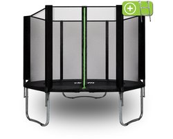 VirtuFit Trampoline met Veiligheidsnet - 305 cm - Inclusief Gratis Trap - Extra Veilig - UV- en Weerbestendig - Voor Kinderen en Volwassenen - Zwart