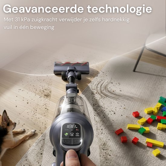 Vesora® 3-in-1 Buigbare Steelstofzuiger Draadloos zonder Zak - FLEX - Draadloze Stofzuiger - Kruimeldief Snoerloos - Vacuum Cleaner - Handstofzuiger - Stofzuiger Steel met Hepa Filter - Stofzuiger Huisdieren - Zakloze Stofzuiger