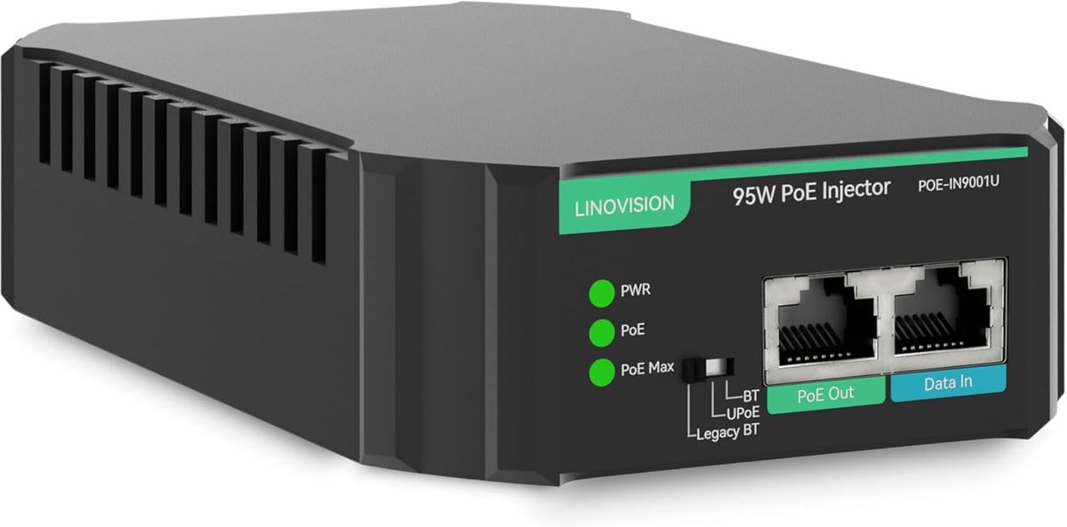 PoE Injector - PoE++ Injector - Voeding voor Camera - 90W Hoge Vermogens - 1 Gigabits Per Second
