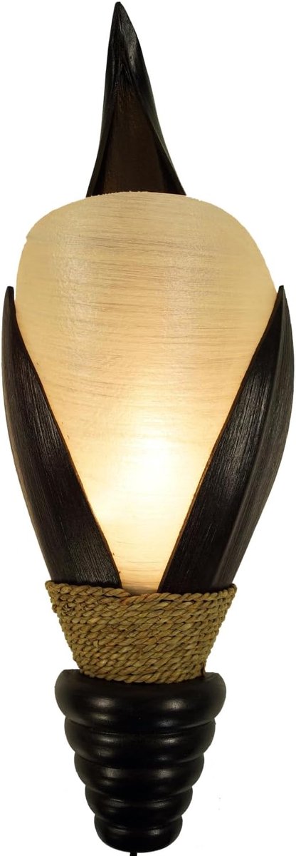Palmblad Wandlamp - Handgemaakt Bali - Sfeervolle Verlichting - Natuurlijk Materiaal - 55x22x15 cm - Model Ibiza