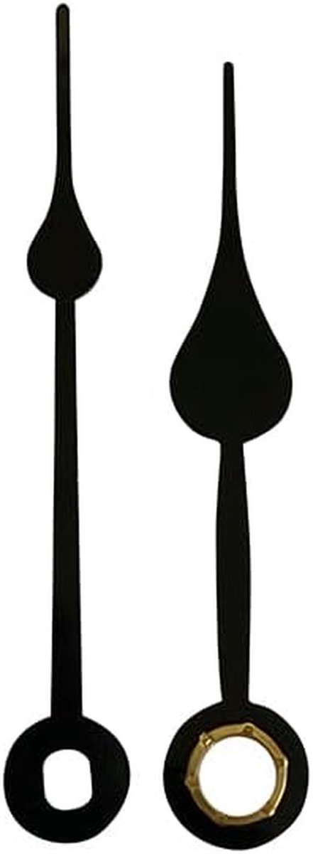 Klokwijzers Set - Vervangende Wijzers - Klok Reparatie - Euroshaft Model - 50mm Lengte - Zwart