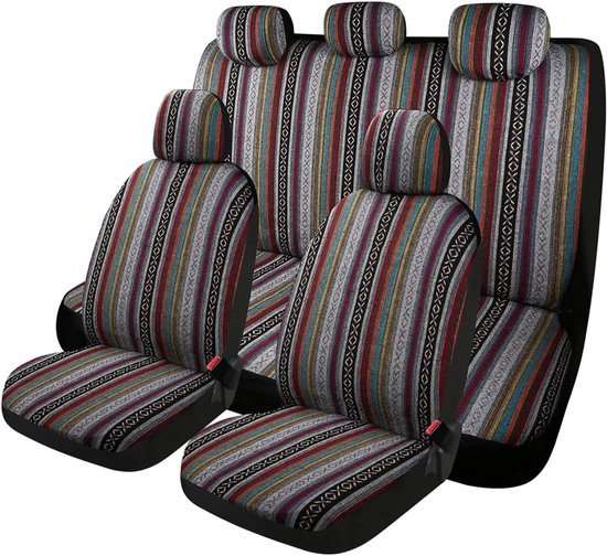 Autostoelhoezen Set - Stoelbekleding - Bescherming Interieur - Universele Pasvorm - 9 Delig - Baja Inca