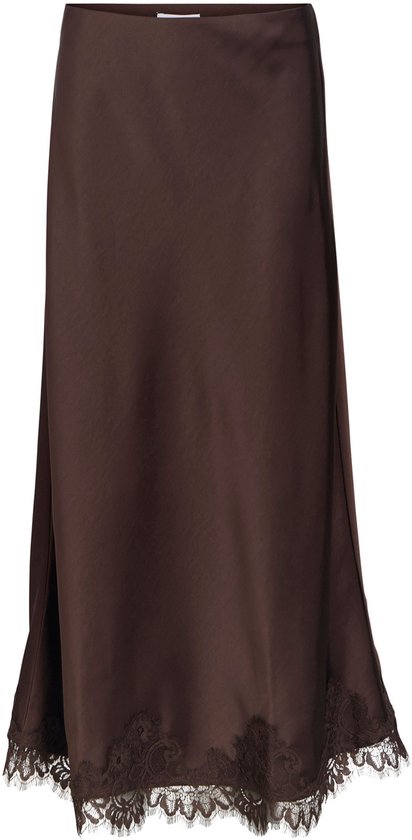 Object Objnaline Mw Long Lace Skirt Rok Dames - Bruin - Taille 36