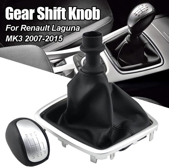 Versnellingspook Leer - Schakelpook Overig - Auto Interieur - Perfecte Pasvorm - 6 Snelheid - Zwart — afbeelding 4