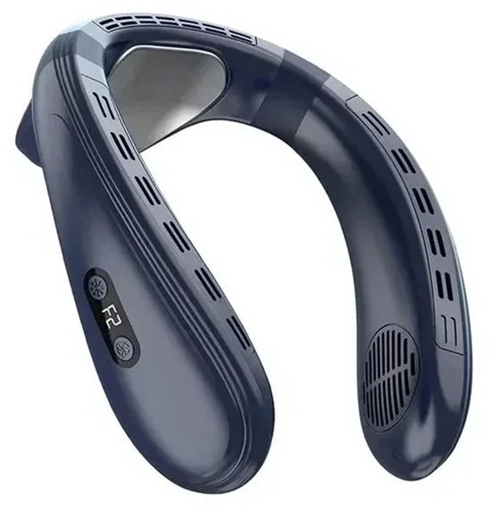 Nekventilator met Koeling Bladloos Draagbare Airco USB Oplaadbaar 5200mAh 3 Standen Blauw