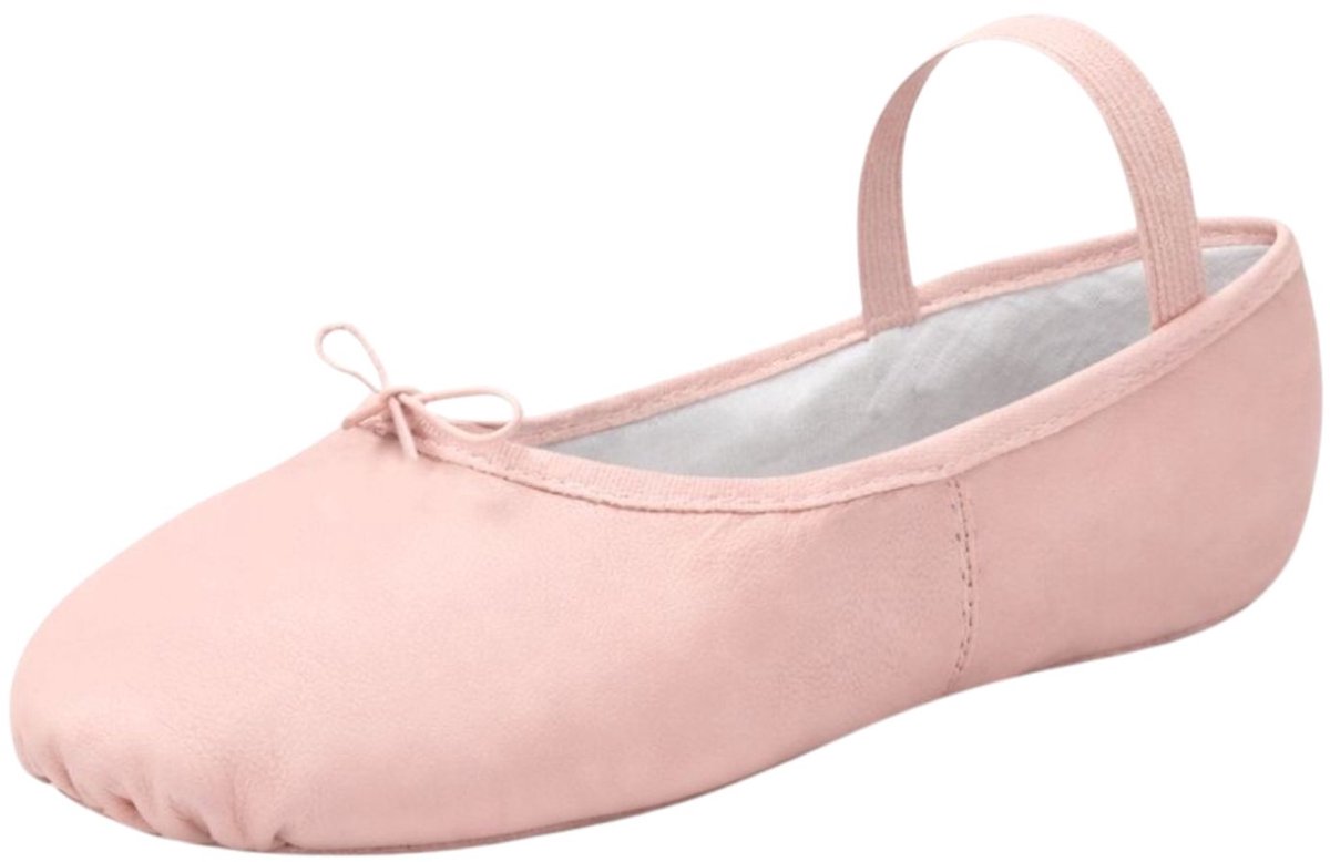 Dancer Dancewear - Balletschoenen leer met suède doorlopende zool “Elite“ - Meisje - Roze - Maat 26