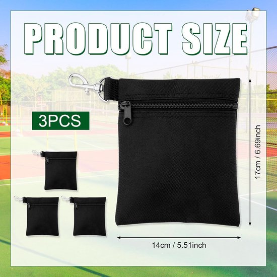 Golf Tee Tassen - Golfbal Zakjes - Golf Accessoires - Met Metalen Clip - 17x14cm - Zwart van GOLF — afbeelding 5