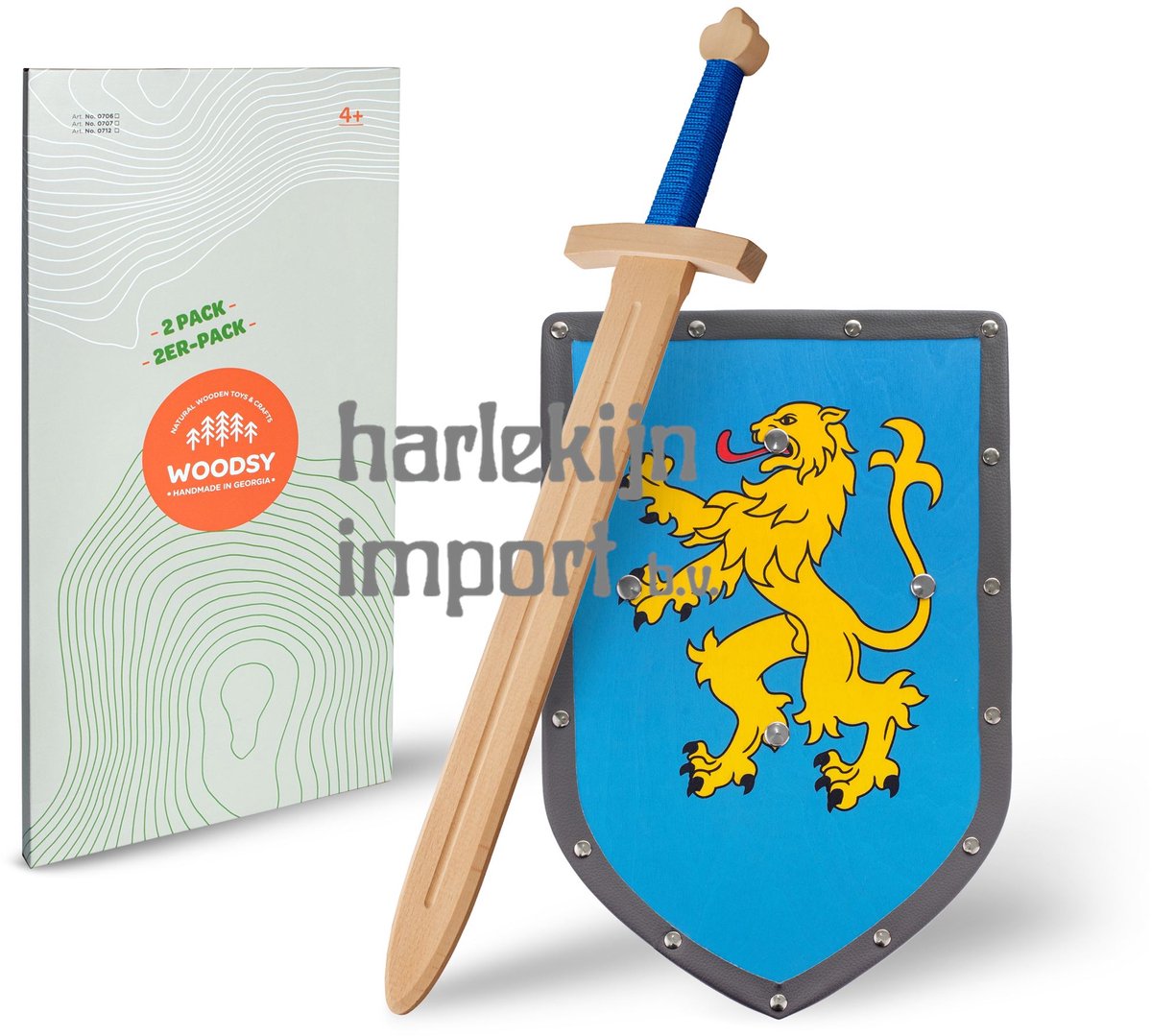 Verkleed viking set zwaard blauw/rood schild en bijl | Fun en Feest