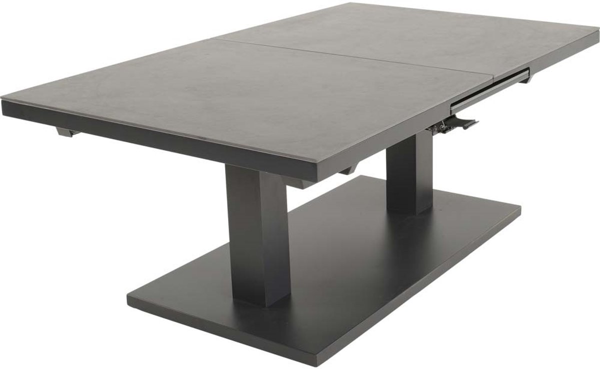 Lesli Living - Tuintafel Geneva - Antraciet - 140/180x85x54/75,5cm