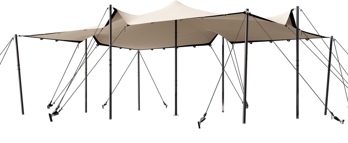 TOOLPORT Professional Stretchtent 4,5x6 m met aluminium frame waterdicht voor evenementen en outdoor gebruik